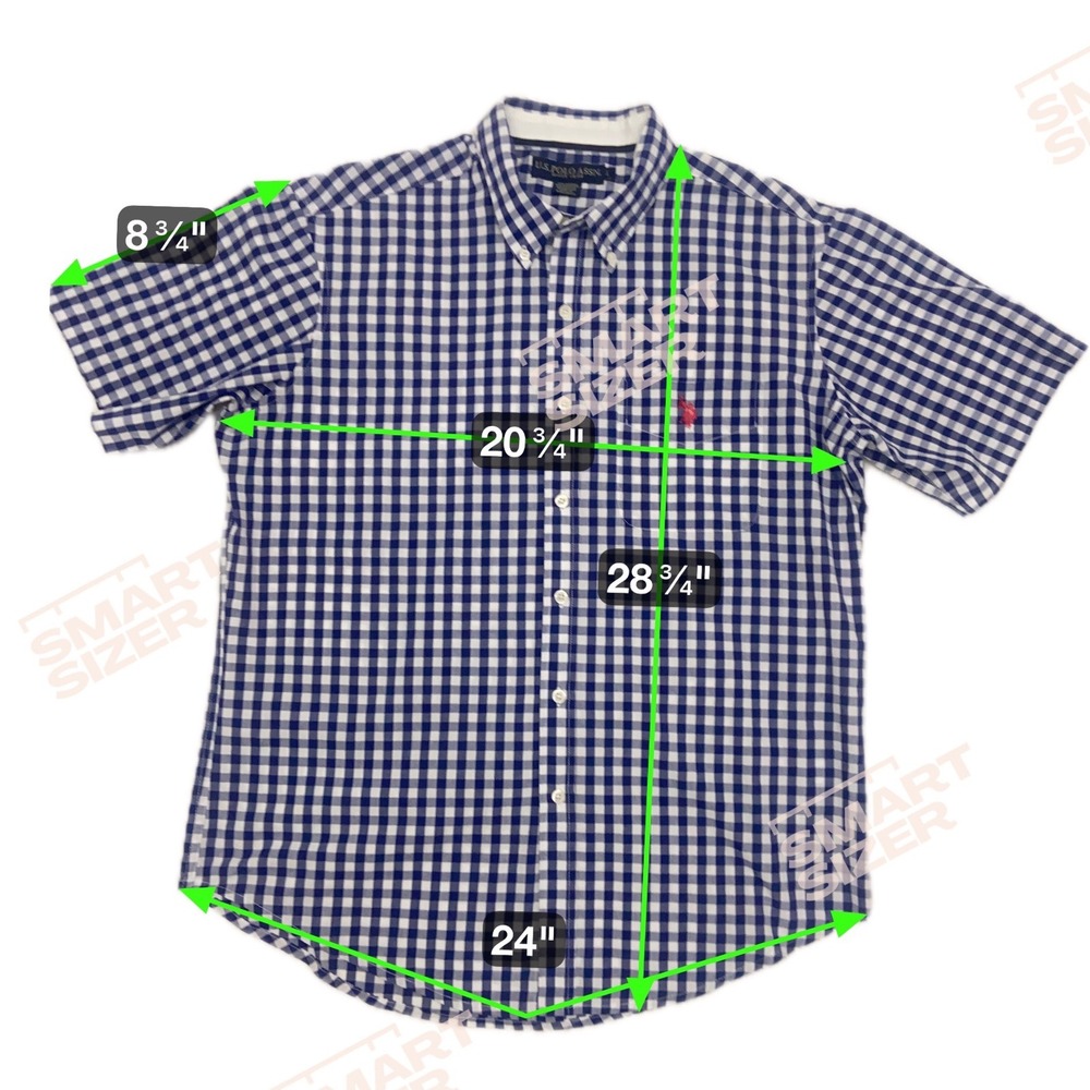 US POLO ASSN Mens Gingham Button Down Shirt Short Sleeve Classic Fit Large - Picture 7 of 7